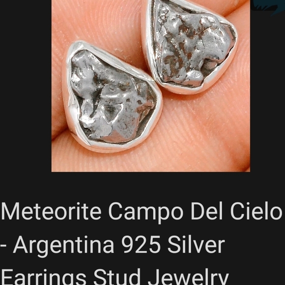 GENUINE METORITE EARRINGS ARGENTINA. 925 sterling silver - Picture 3 of 3